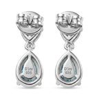 D'Joy - Natural Larimar & Skyblue Topaz Dangling Earring with Push Post in Platinum Overlay Sterling Silver 2.78 Ct._8591604_4