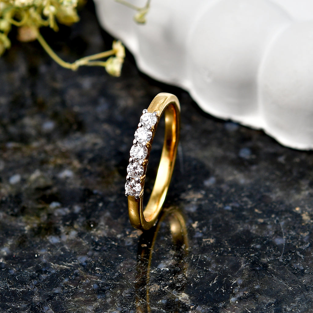 Luxuriant - Lab Grown Diamond (SI/G-H) Band Ring in Yellow Gold Plated Sterling Silver 0.27 Ct._8591949_2