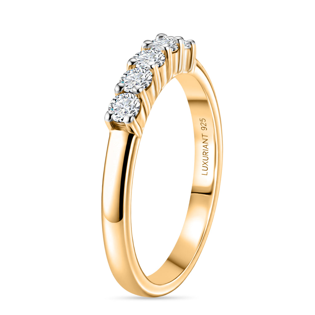 Luxuriant - Lab Grown Diamond (SI/G-H) Band Ring in Yellow Gold Plated Sterling Silver 0.27 Ct._8591949_3