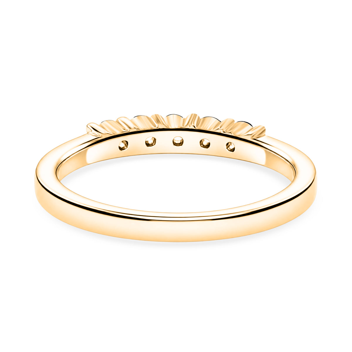 LUXURIANT Lab Grown Diamond 5-Stone Band Ring in Platinum Overlay Sterling Silver (SI-G-H) 8591949 5