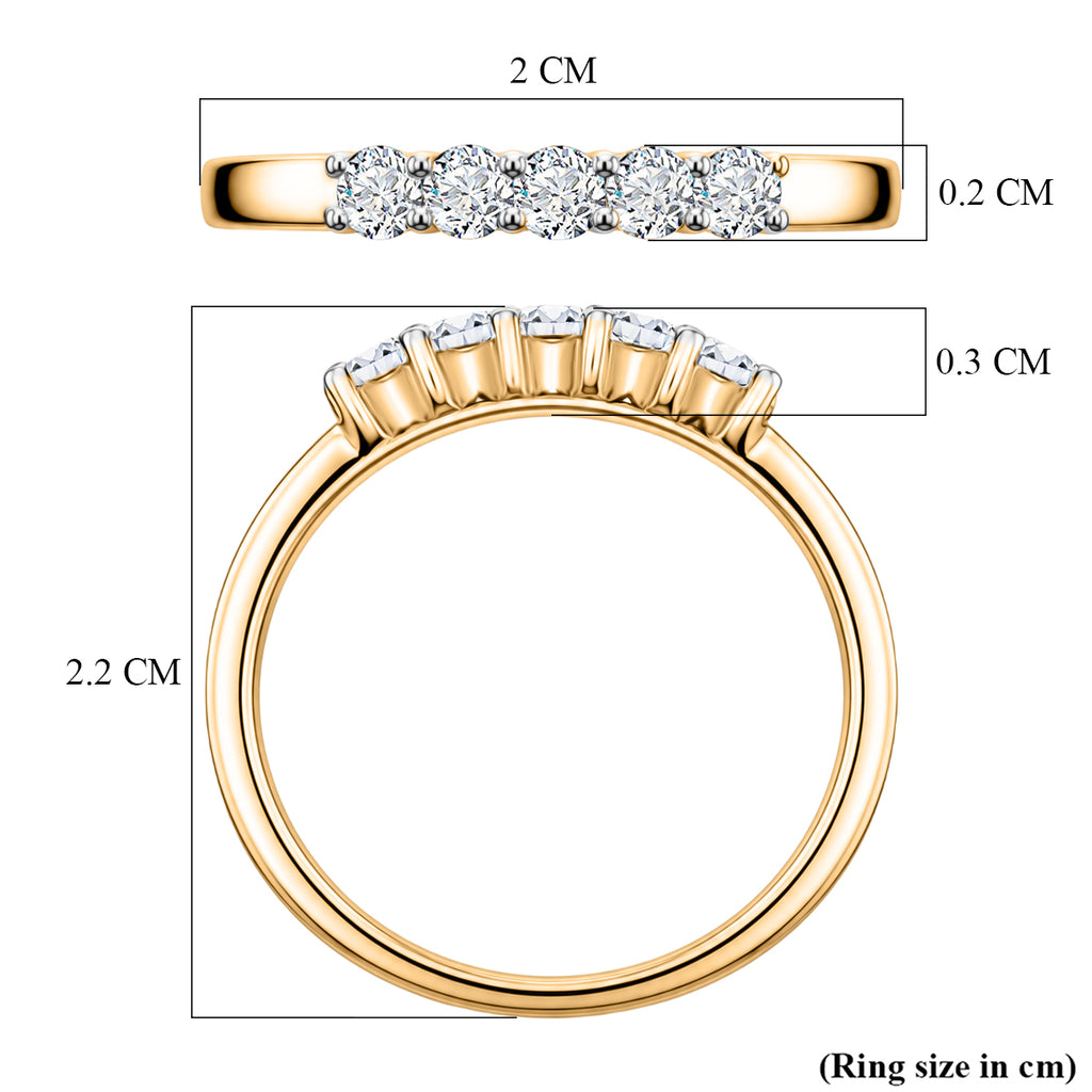 Luxuriant - Lab Grown Diamond (SI/G-H) Band Ring in Yellow Gold Plated Sterling Silver 0.27 Ct._8591949_5