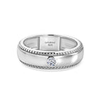 Luxuriant - Lab Grown Diamond (SI/G-H) Solitaire Band Ring in Platinum Overlay Sterling Silver_8591995