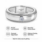 Luxuriant - Lab Grown Diamond (SI/G-H) Solitaire Band Ring in Platinum Overlay Sterling Silver_8591995_3
