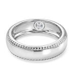 Luxuriant - Lab Grown Diamond (SI/G-H) Solitaire Band Ring in Platinum Overlay Sterling Silver_8591995_4
