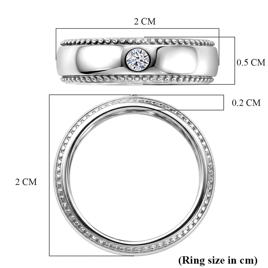 Luxuriant - Lab Grown Diamond (SI/G-H) Solitaire Band Ring in Platinum Overlay Sterling Silver_8591995_6