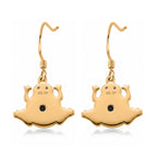 GP - Olmec Jadeite, White Zircon & Blue Sapphire Frog Earring with Hook in Yellow Gold Plated Sterling Silver 4.80 Ct._8592076_3