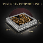 Bliss & Beyond Embossed Jewellery Organiser (Size 20x20x5 cm) - Silver & Golden_8592138_6