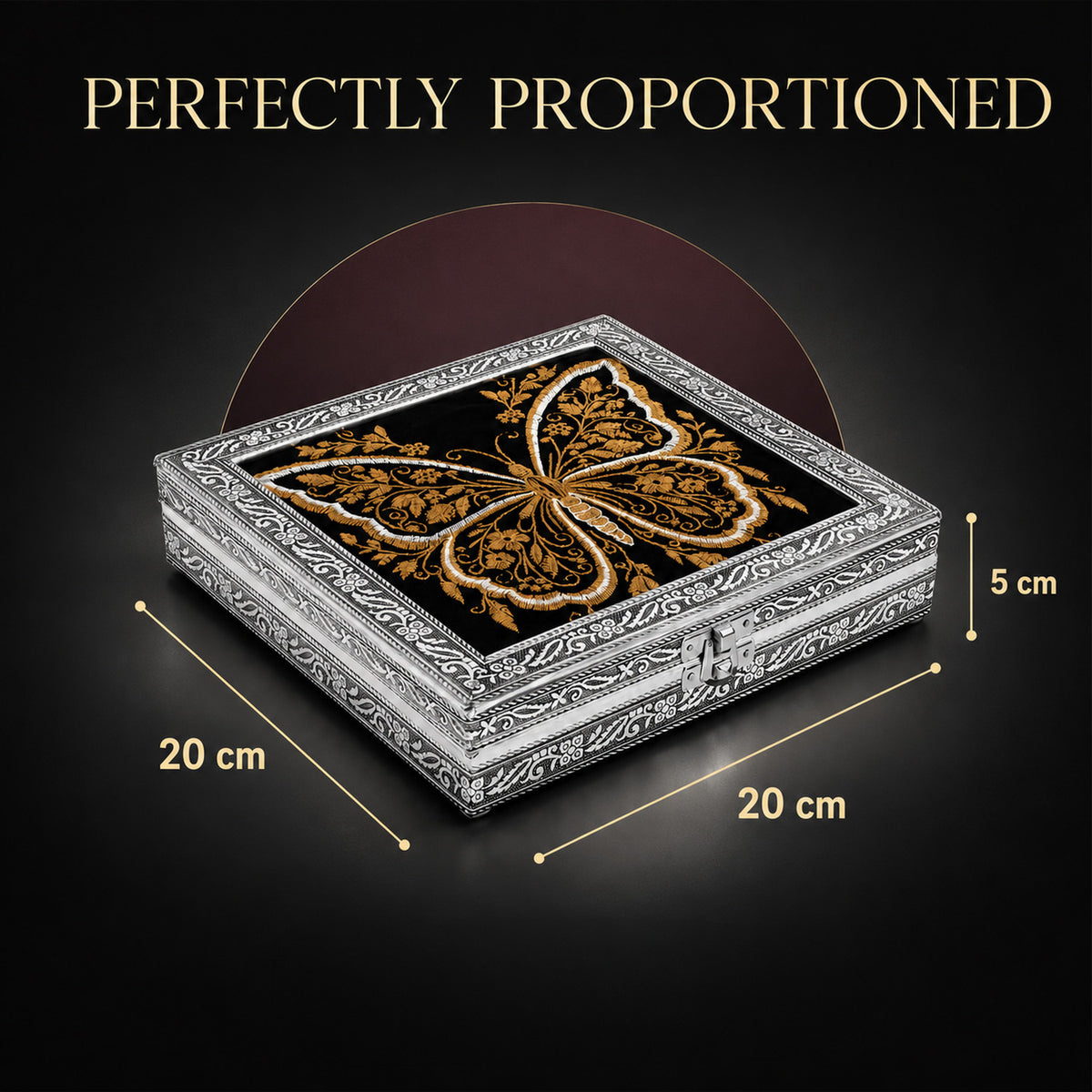Embossed Jewellery Keepsake Ring Box (20 x 20 x 5cm) - Butterfly 8592138 6