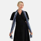 La Marey Womens 100% Viscose Lightweight Striped Scarf (180 x 80 cm) - Blue_8592790_3