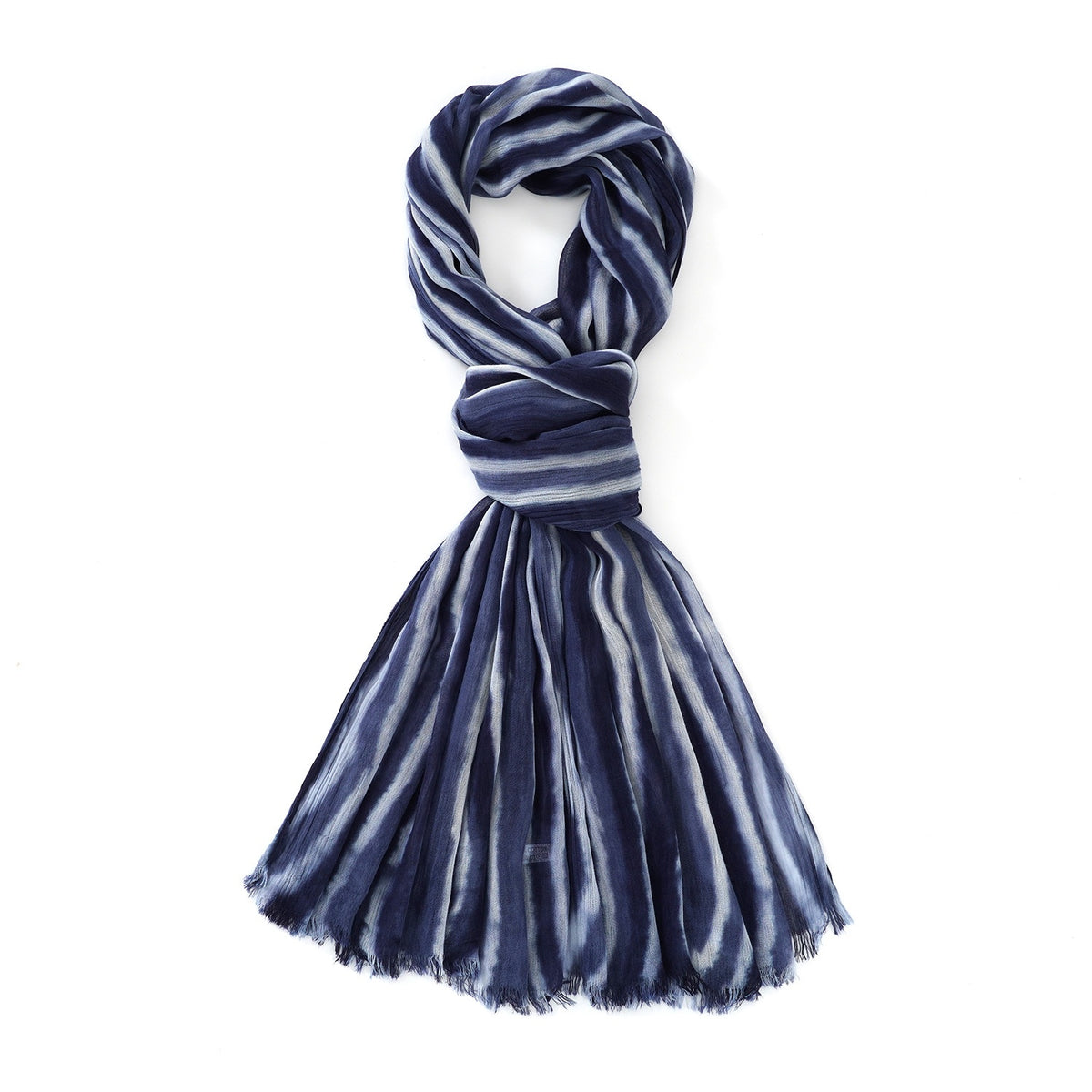La Marey Womens 100% Viscose Lightweight Striped Scarf (180 x 80 cm) - Blue 8592790 6