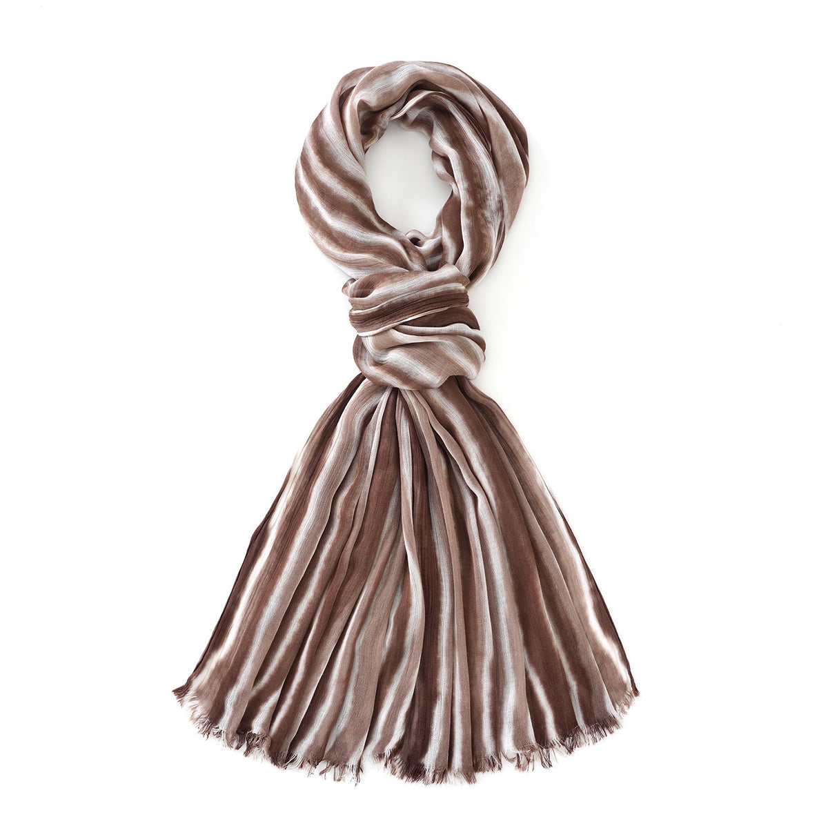 La Marey Womens 100% Viscose Lightweight Striped Scarf (180 x 80 cm) - Brown V32622423 6