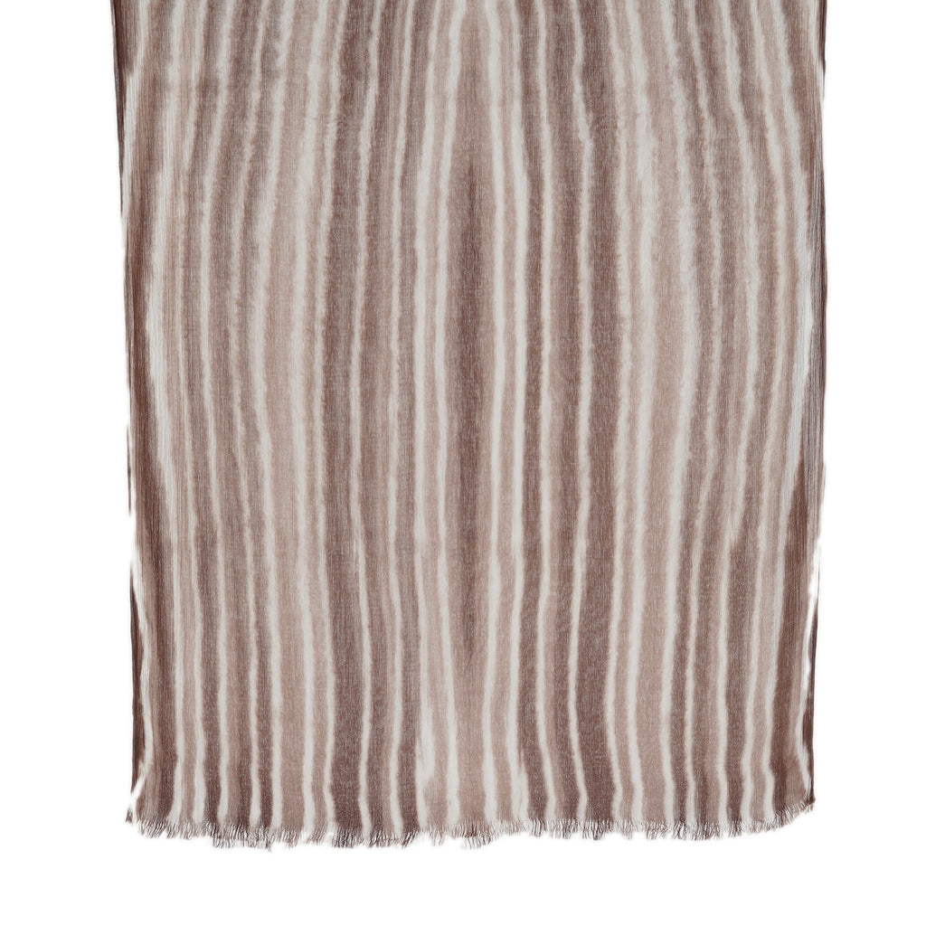 La Marey Womens 100% Viscose Lightweight Striped Scarf (180 x 80 cm) - Brown_8592792_6