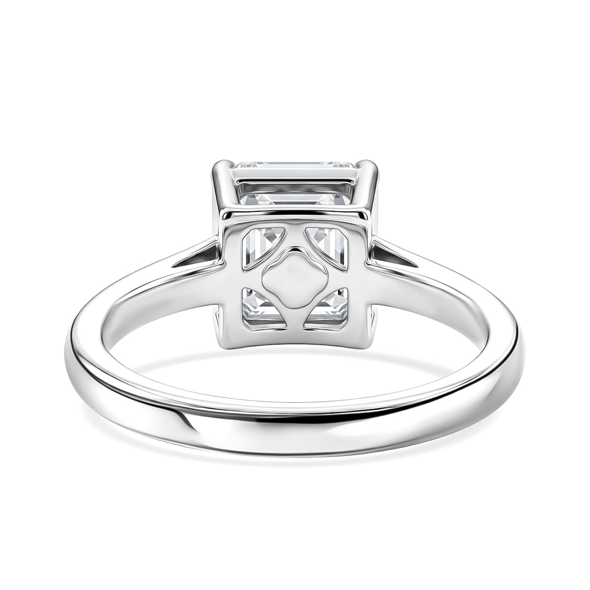 D'Joy - GRA Certified D-VVS1 Moissanite Solitaire Ring in Rhodium Overlay Sterling Silver 2.00 Ct. 8592929 5