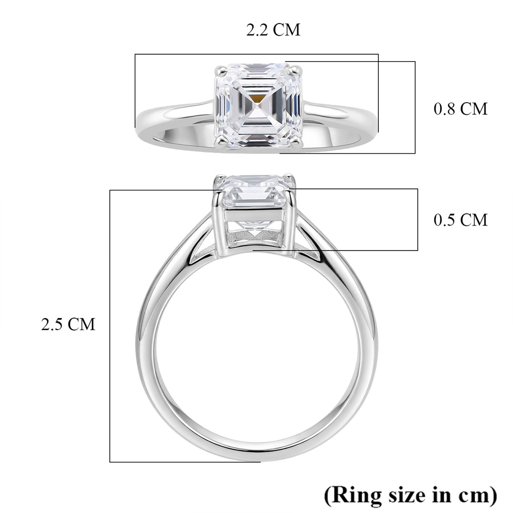 D'Joy - GRA Certified D-VVS1  Moissanite Solitaire Ring in Rhodium Overlay Sterling Silver 2.00 Ct._8592929_5