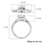 D'Joy - GRA Certified D-VVS1  Moissanite Solitaire Ring in Rhodium Overlay Sterling Silver 2.00 Ct._8592929_5