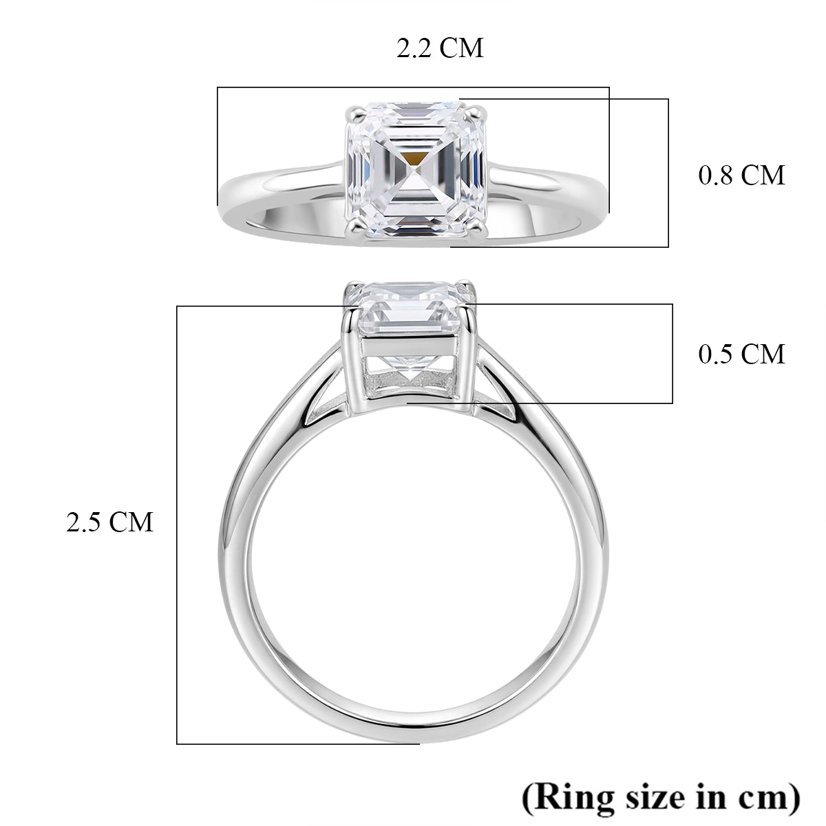 D'Joy - GRA Certified D-VVS1 Moissanite Solitaire Ring in Rhodium Overlay Sterling Silver 2.00 Ct. 8592929 6
