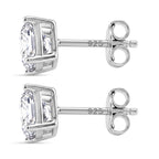 D'Joy - GRA Certified D-VVS1  Moissanite Solitaire Stud Push Post Earring in Rhodium Overlay Sterling Silver 2.00 Ct._8592946_3
