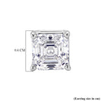 D'Joy - GRA Certified D-VVS1  Moissanite Solitaire Stud Push Post Earring in Rhodium Overlay Sterling Silver 2.00 Ct._8592946_5