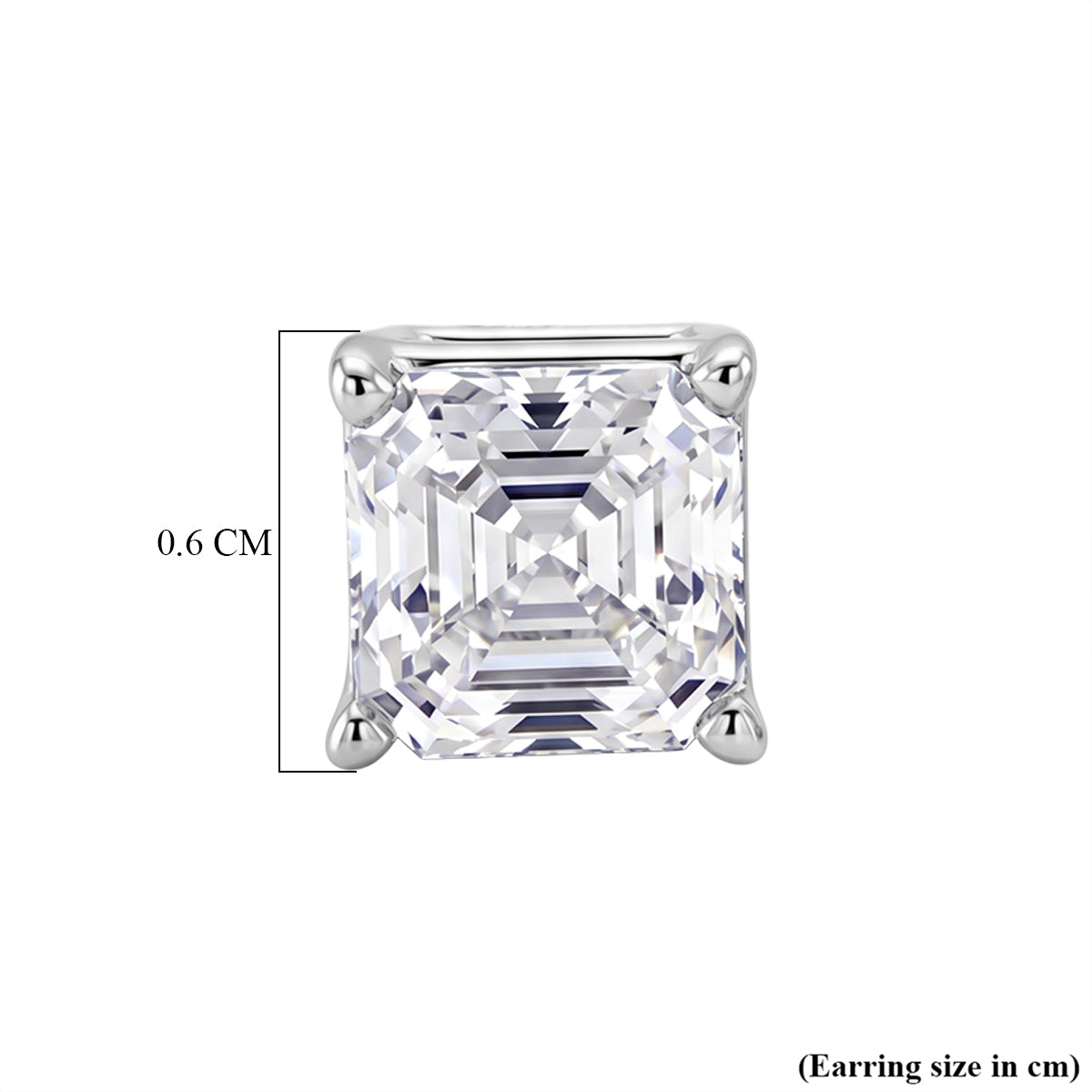 D'Joy - GRA Certified D-VVS1  Moissanite Solitaire Stud Push Post Earring in Rhodium Overlay Sterling Silver 2.00 Ct. V32523331 6