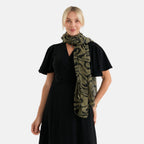 La Marey Womens Lightweight Abstract Swirl Printed Scarf (180 x 80 cm) - Green_8592979_1