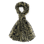 La Marey Womens Lightweight Abstract Swirl Printed Scarf (180 x 80 cm) - Green_8592979_5