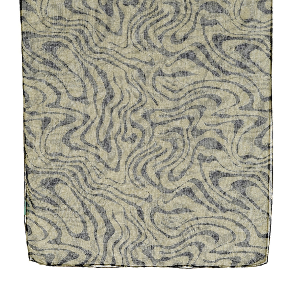 La Marey Womens Lightweight Abstract Swirl Printed Scarf (180 x 80 cm) - Green_8592979_6
