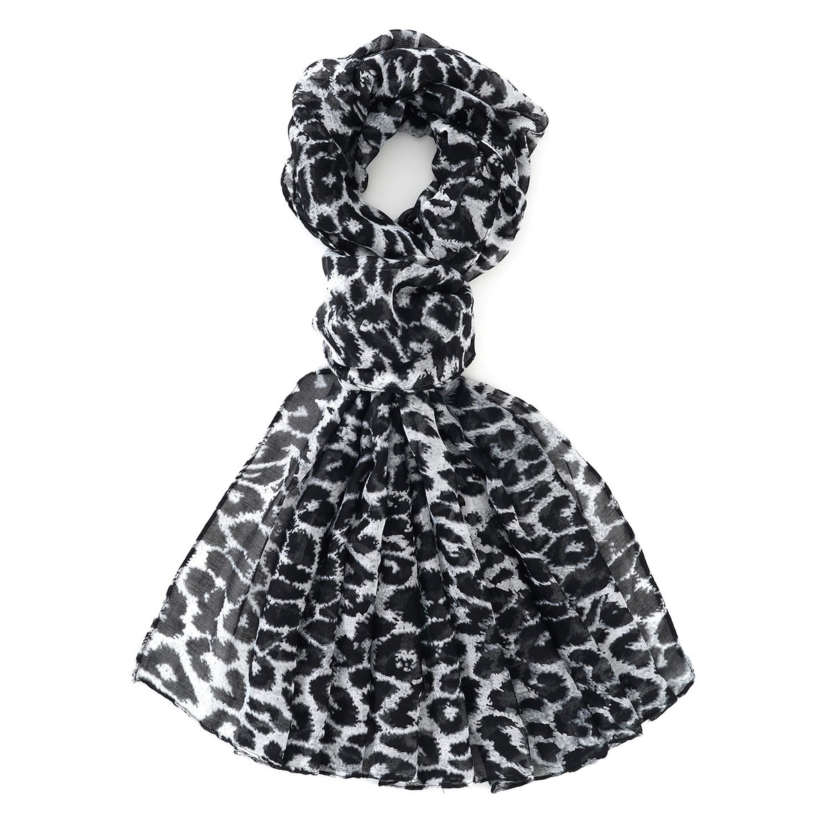 La Marey Womens Lightweight Printed Scarf (180 x 80 cm) - Blue Leopard V32607327 6