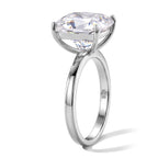 Premium Old Mine Cut Moissanite Solitaire Ring in Rhodium Overlay Sterling Silver 5.70 Ct._8592997_2