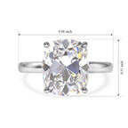 Premium Old Mine Cut Moissanite Solitaire Ring in Rhodium Overlay Sterling Silver 5.70 Ct._8592997_7