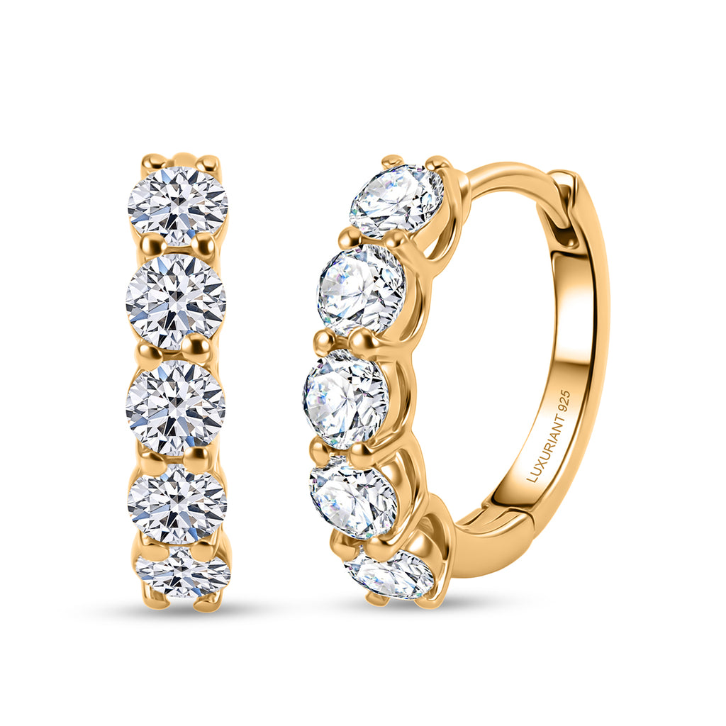 Luxuriant - Lab Grown Diamond (SI/G-H) Hoop Earring in 18K Vermeil Yellow Gold Plated Sterling Silver 1.90 Ct._8593083
