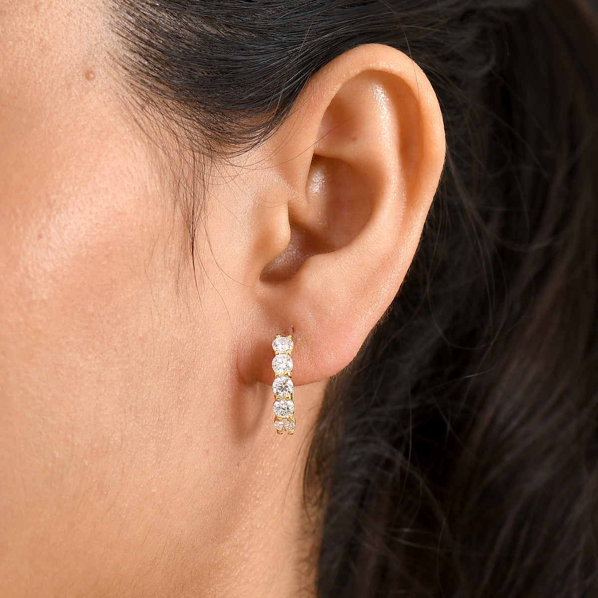 Luxuriant - Lab Grown Diamond (SI/G-H) Hoop Earring in 18K Vermeil Yellow Gold Plated Sterling Silver 1.90 Ct. 8593083 2