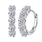 Luxuriant - Lab Grown Diamond (SI/G-H) Hoop Earring in Rhodium Overlay Sterling Silver 3.25 Ct._8593090