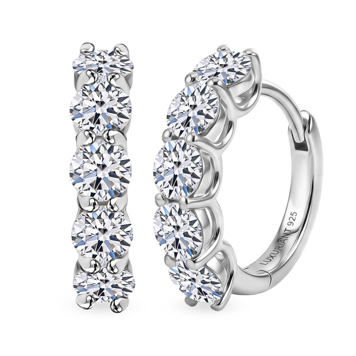 Luxuriant - Lab Grown Diamond (SI-G-H) Hoop Earring in Rhodium Overlay Sterling Silver 3.25 Ct. 8593090 1