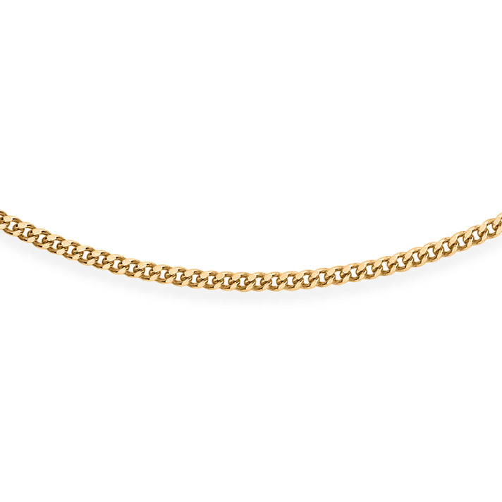9K Yellow Gold 0.8MM Curb Chain with Spring Ring Clasp 24 Inch 8593165 1