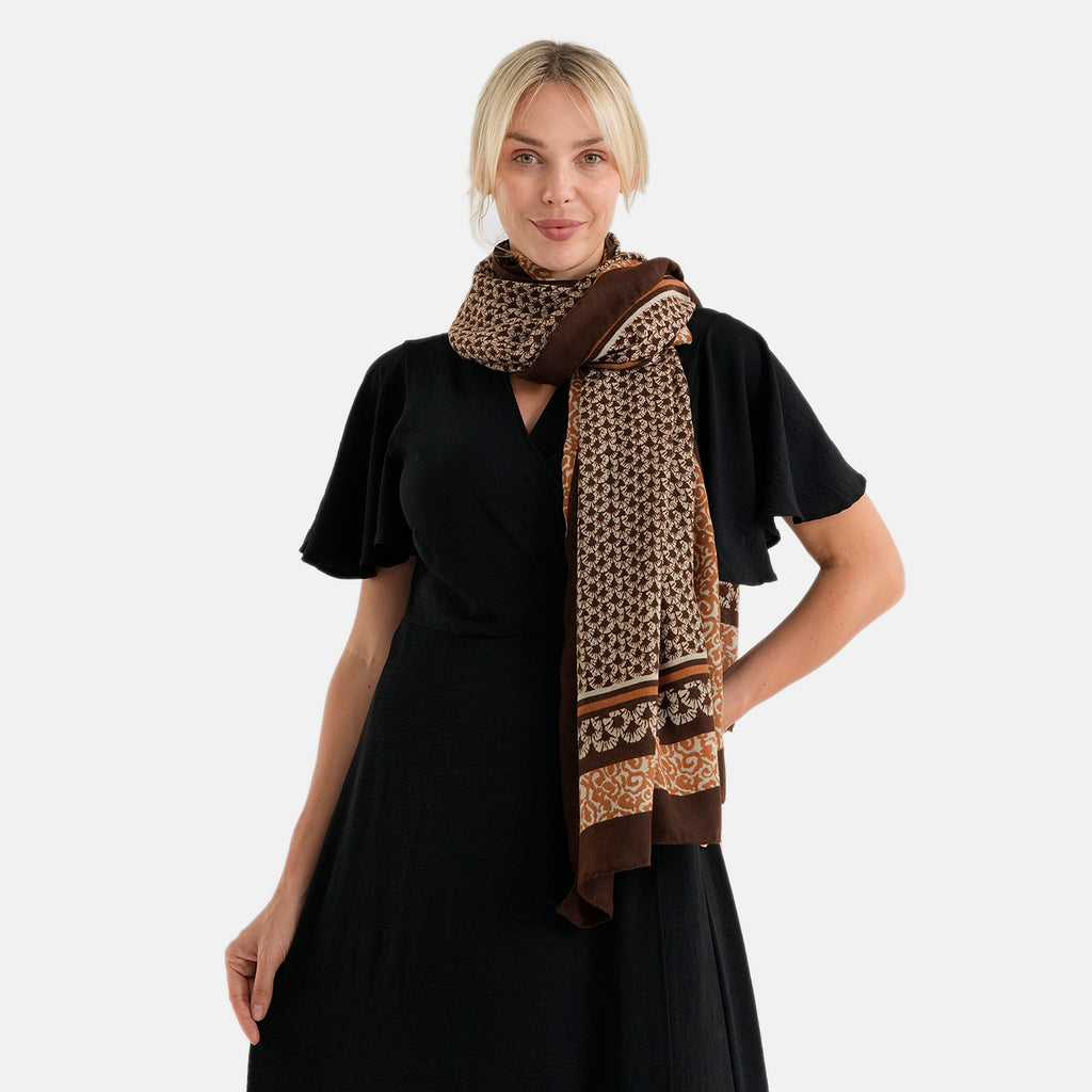 La Marey Printed Scarf (Size - One Size) - Green_8593255_1