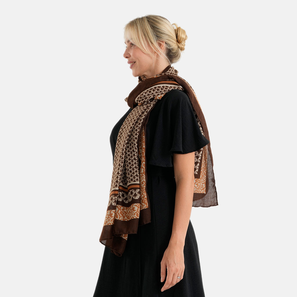 La Marey Printed Scarf (Size - One Size) - Green_8593255_2