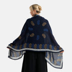 La Marey Womens Lightweight Printed Scarf (180 x 80 cm) - Blue_8593258_4