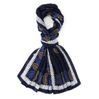 La Marey Womens Lightweight Printed Scarf (180 x 80 cm) - Blue_8593258_5