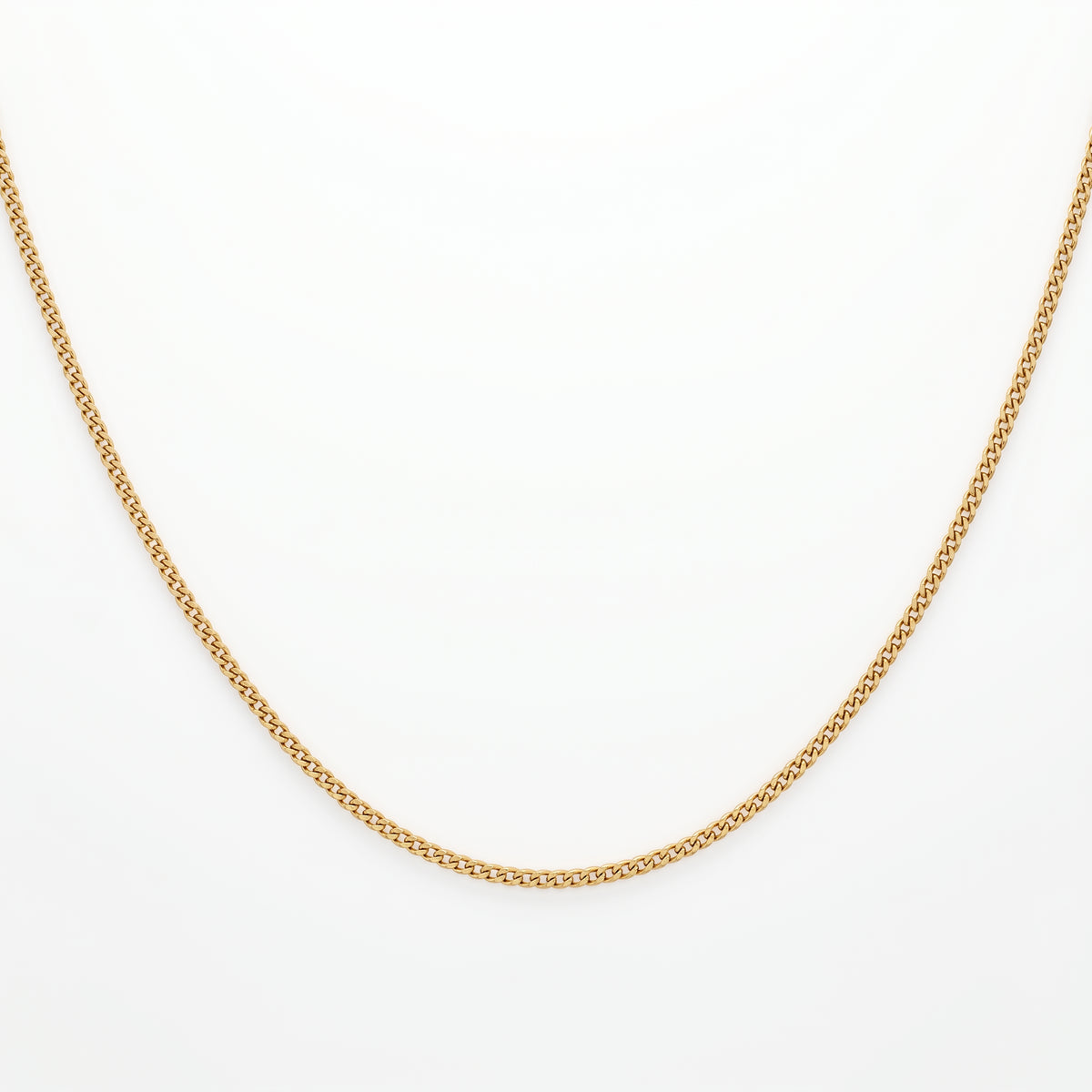 9K Yellow Gold 2.2MM Hollow Curb Chain with Spring Ring Clasp 24 Inch V32602834 0