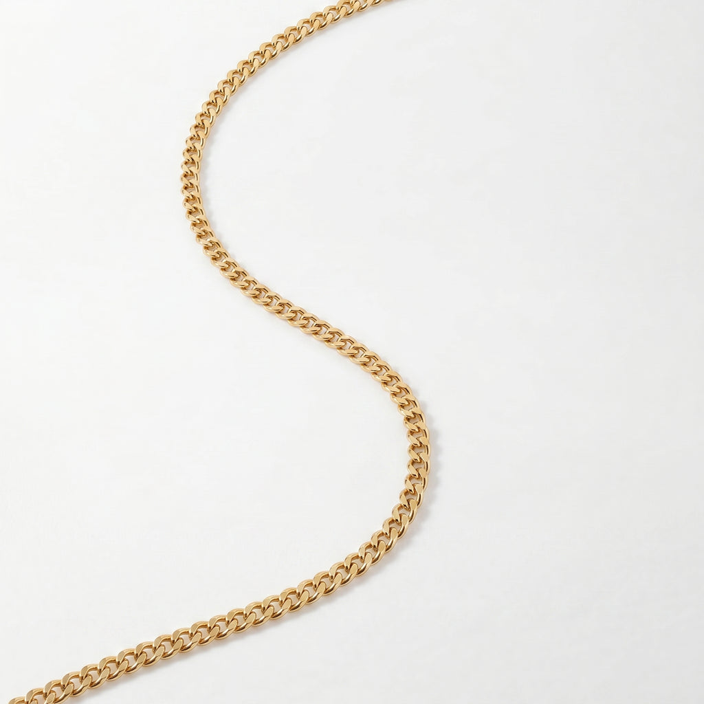 9K Yellow Gold Hollow Curb Chain (Size - 24) with Spring Ring Clasp_8593283_3