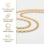 9K Yellow Gold Belcher Chain (Size - 30) with Lobster Clasp, Gold Wt. 3.40 Gms_8593305_6