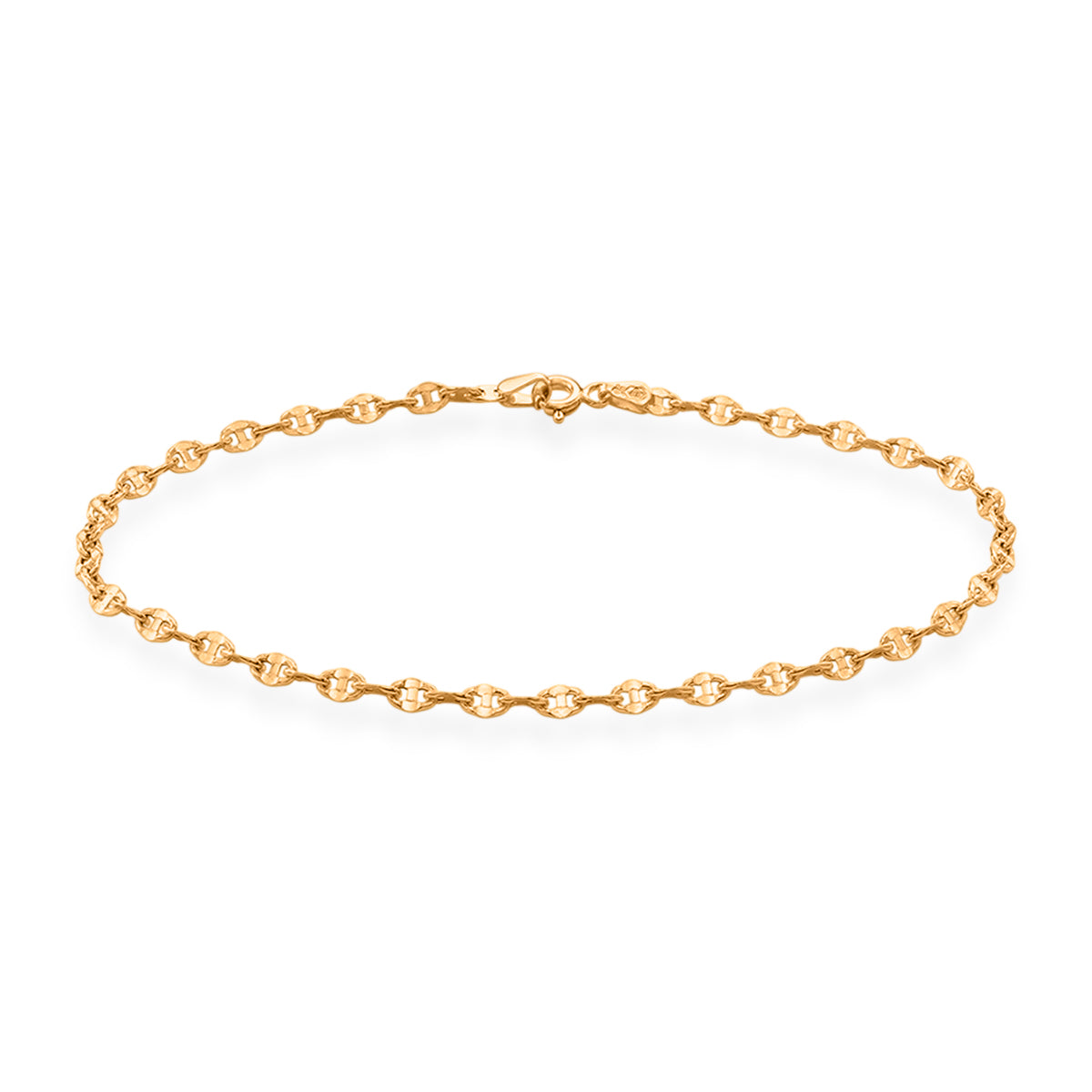 9K Yellow Gold 2.7MM Rambo Chain Anklet with Spring Ring Clasp 9 Inch 8593336 0