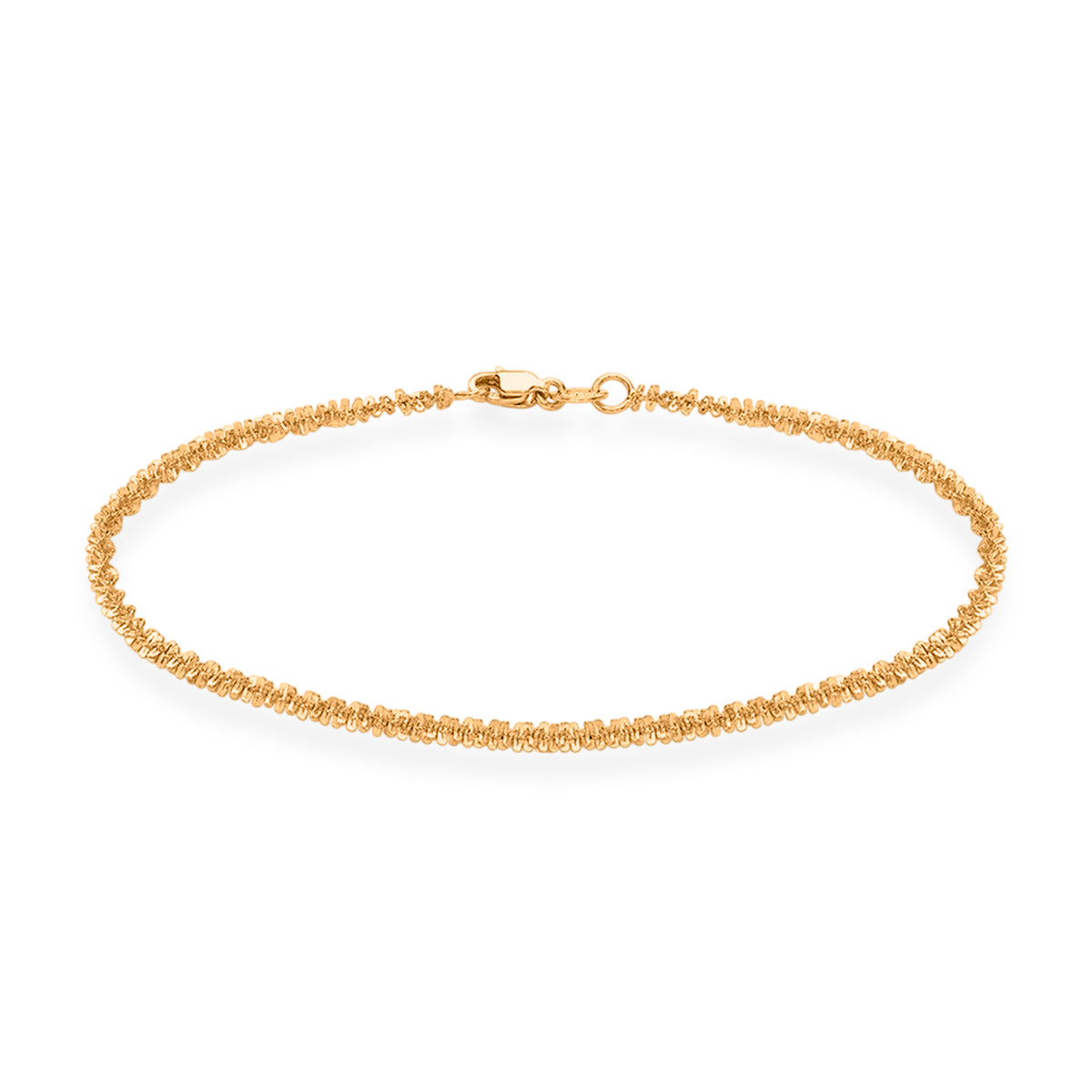 9K Yellow Gold 2.5MM Criss Cross Bracelet with Lobster Clasp 7.5 Inch 8593337 0