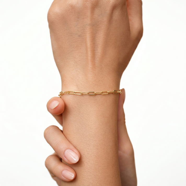 9K Yellow Gold 2.3MM Chain Bracelet with Spring Ring Clasp 7.25 Inch 8593438 2