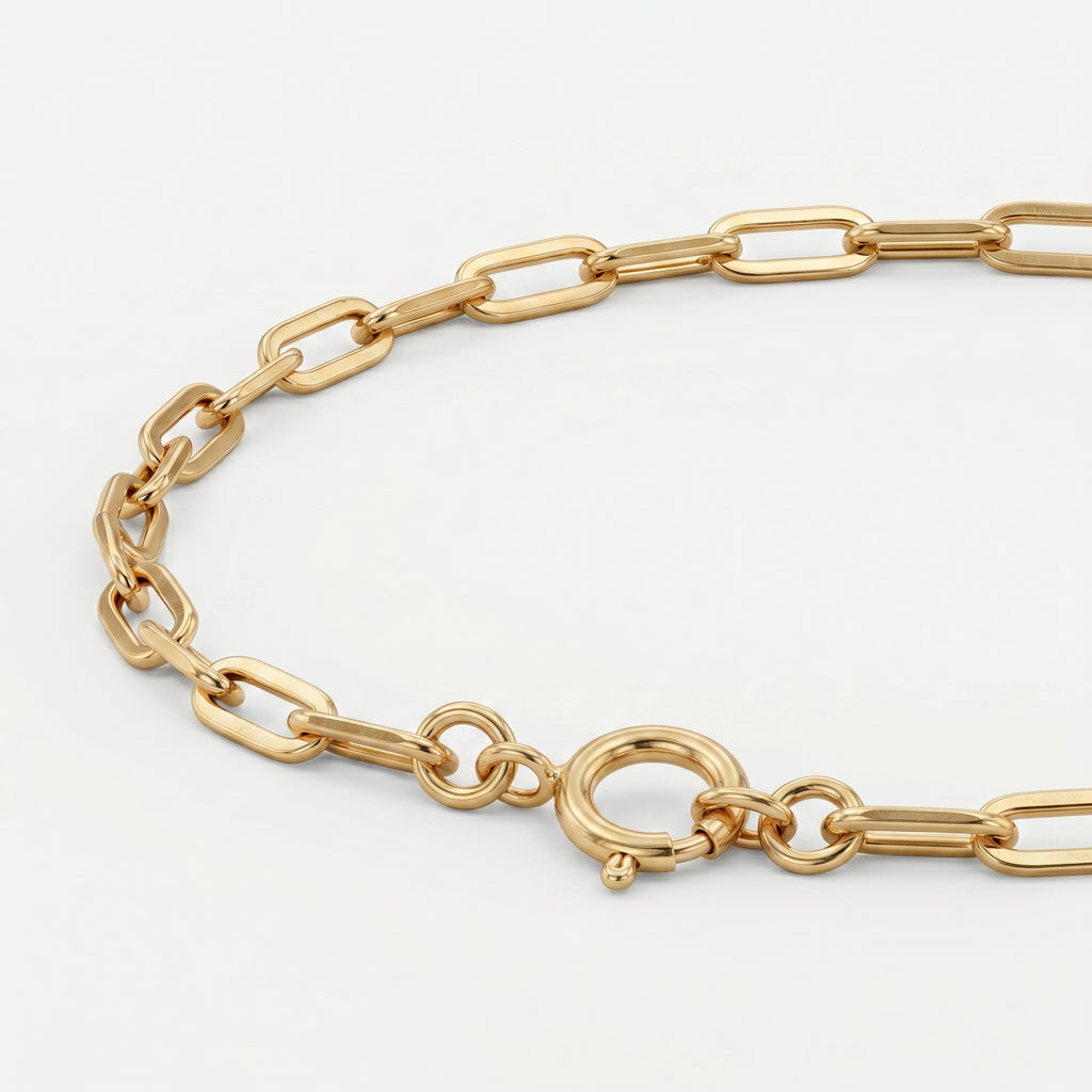 9K Yellow Gold Chain Bracelet (Size - 7.25) with Spring Ring Clasp_8593438_3