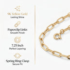 9K Yellow Gold Chain Bracelet (Size - 7.25) with Spring Ring Clasp_8593438_7
