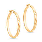 9K Yellow Gold Hoop Earring with Clasp