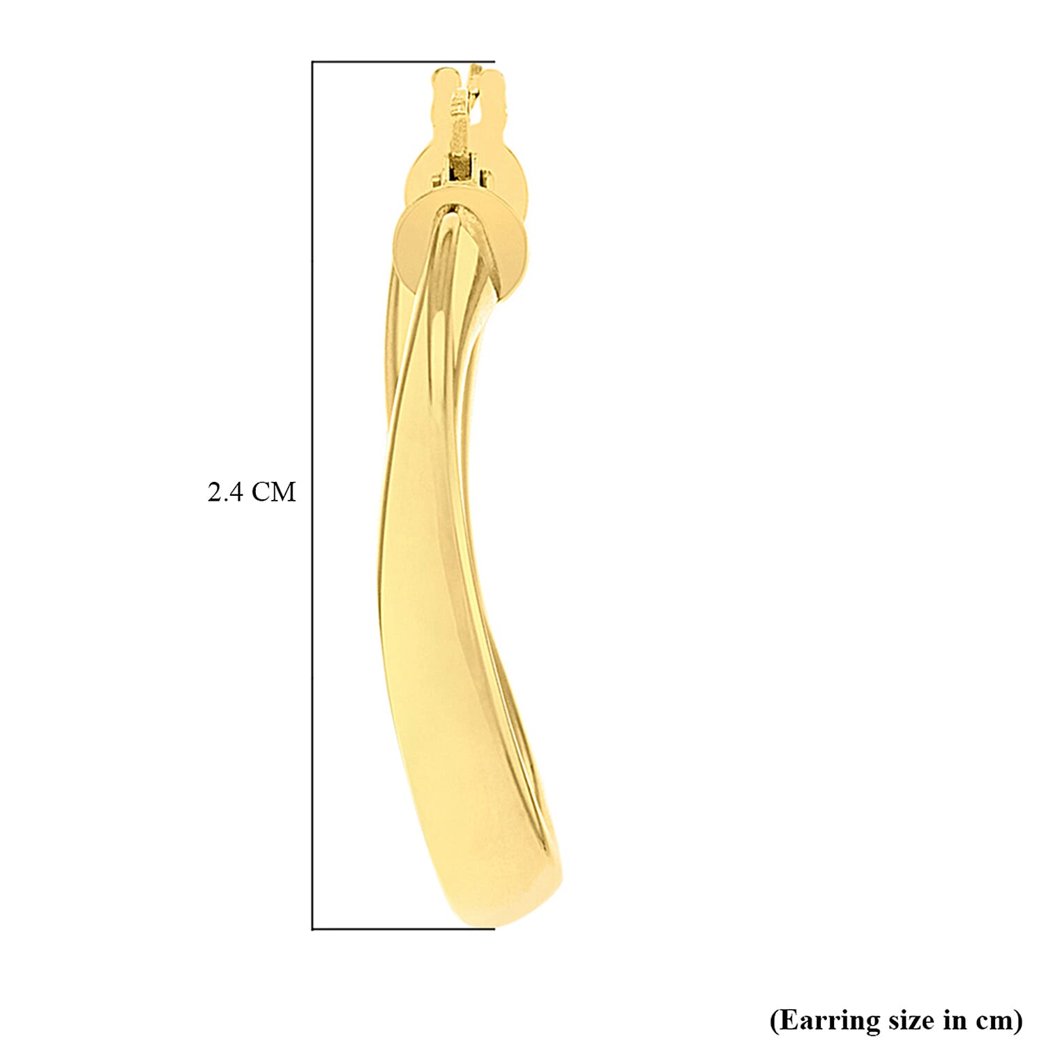 9K Yellow Gold Textured Hoop Earring with Clasp 8593464 5