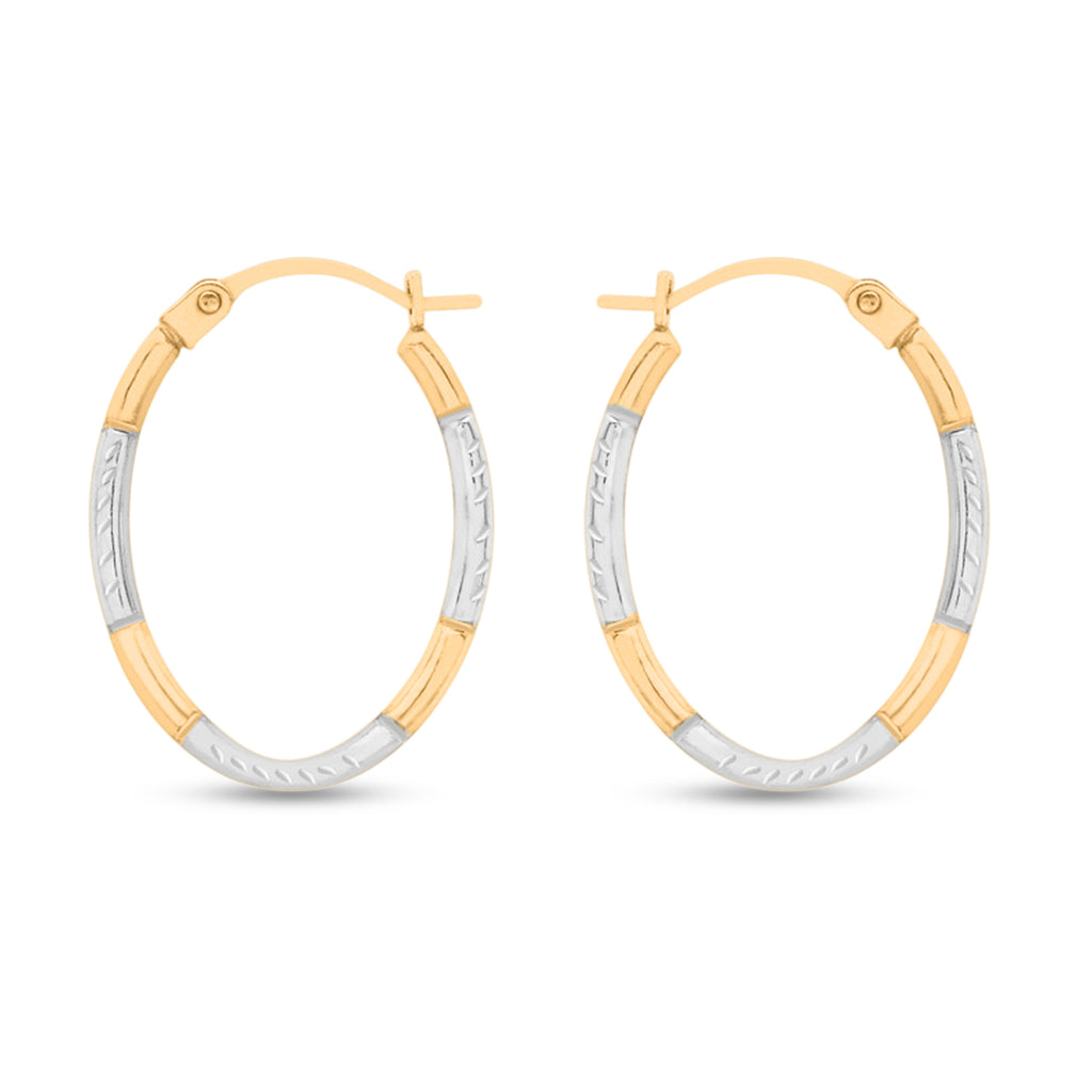 9K Yellow Gold Earring with Clasp in Two Tone Plating_8593468