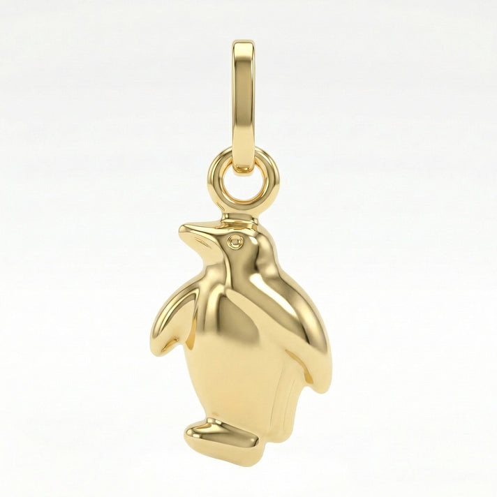 9K Yellow Gold Penguin Pendant 8593517 1